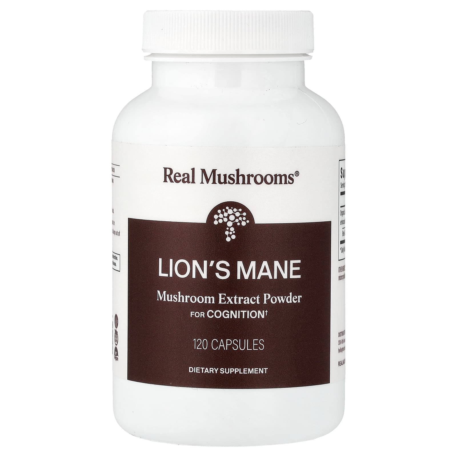 Real Mushrooms Lion's Mane, Mushroom Extract Powder – 120 gélules de Real Mushrooms