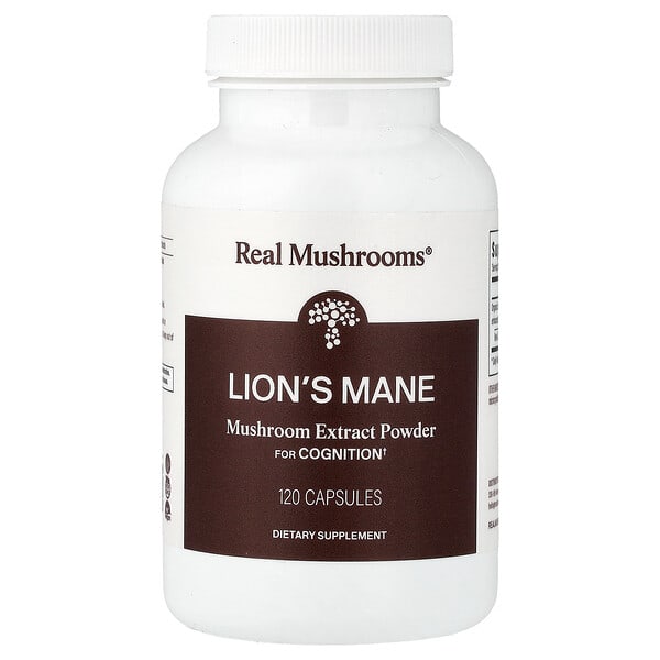 Real Mushrooms, Lion's Mane, Mushroom Extract Powder, 120 Capsules — product photo 1