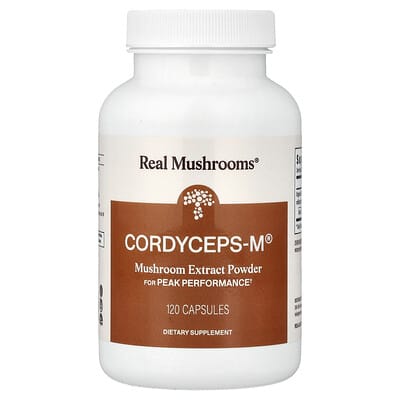 Real Mushrooms, Cordycep-M®, Mushroom Extract Powder, 120 Capsules