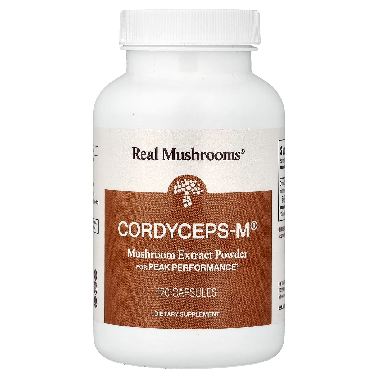 Real Mushrooms, Cordycep-M®, экстракт грибов в порошке, 120 капсул