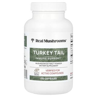 Real Mushrooms, Turkey Tail, Mushroom Extract Powder, 135 Capsules
