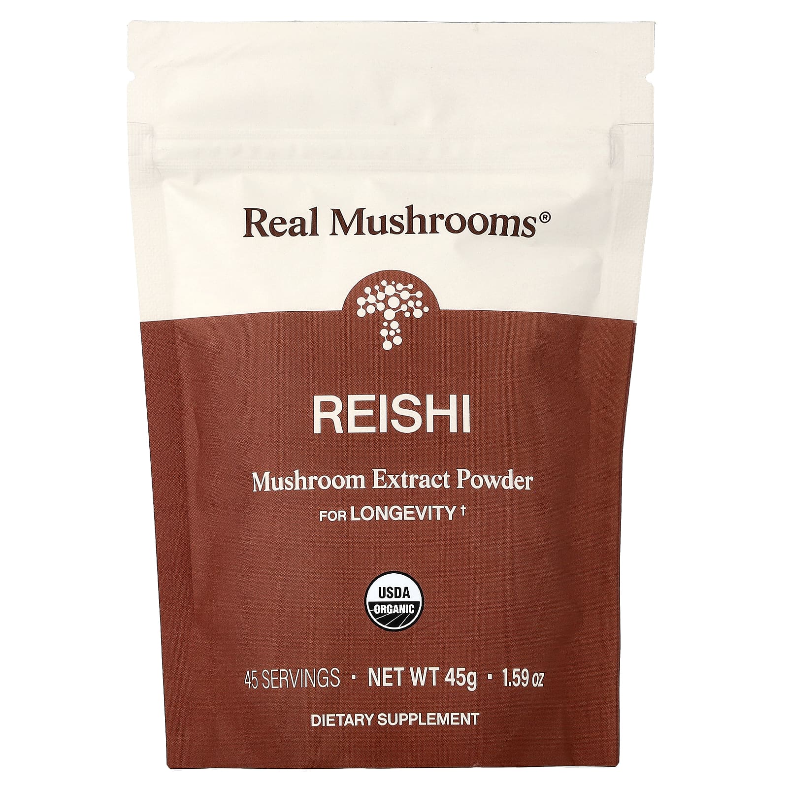 Real Mushrooms Reishi, Mushroom Extract Powder – 45 g de Real Mushrooms