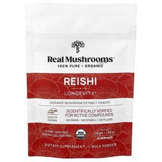 Real Mushrooms, Reishi, Organic Mushroom Extract Powder, 1.59 oz (45 g)