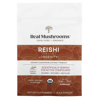 Real Mushrooms, Порошок экстракта органических грибов, рейши, 45 г (1,59 унции)
