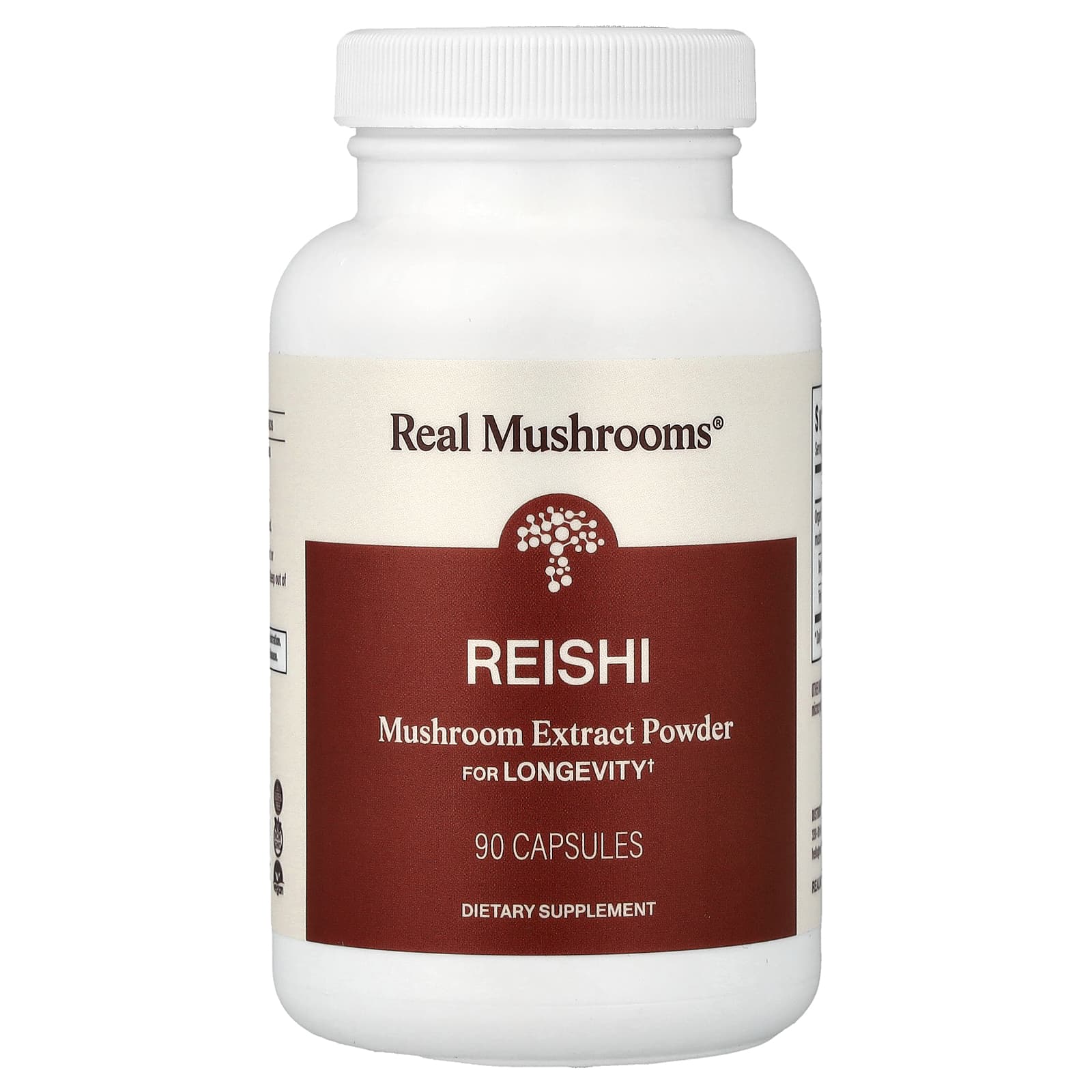 Real Mushrooms, рейши, экстракт грибов в порошке, 90 капсул (500 мг в 1 капсуле)