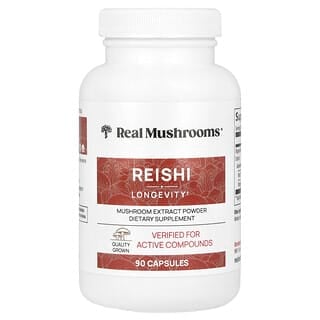 Real Mushrooms, Reishi, Mushroom Extract Powder, 90 Capsules