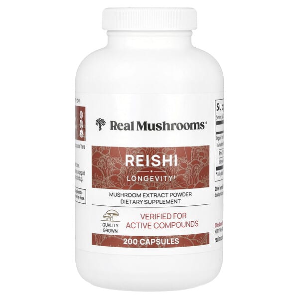 Reishi, Mushroom Extract Powder, 200 Capsules