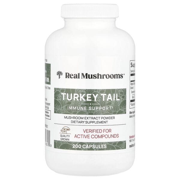 Turkey Tail, Mushroom Extract Powder, 200 Capsules
