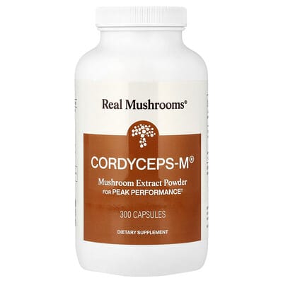 Real Mushrooms, Cordyceps-M®, Mushroom Extract Powder, 300 Capsules