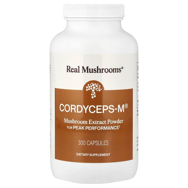 Real Mushrooms, Cordyceps-M®, 버섯 추출물 분말, 캡슐 300정(캡슐 1정당 500mg)