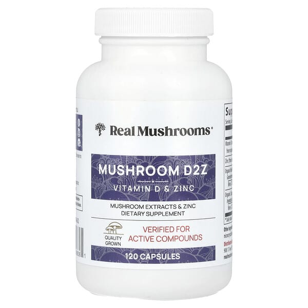 Mushroom D2Z, Vitamin D & Zinc, 120 Capsules