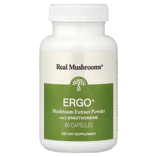 Real Mushrooms, ERGO + L-Ergothioneïne, 60 capsules
