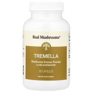 Real Mushrooms, Tremella, Extrato de Cogumelo em Pó, 120 Cápsulas