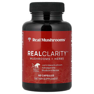Real Mushrooms, RealClarity™, грибы и травы, 60 капсул