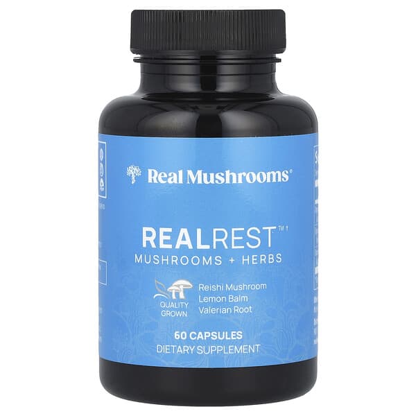 RealRest™, Mushrooms + Herbs, 60 Capsules