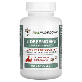 Real Mushrooms, 5 Defenders, Support for Your Pet, 90 Capsules