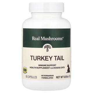 Real Mushrooms, Wrośniak różnobarwny, dla psów i kotów, 90 kapsułek, 27 g