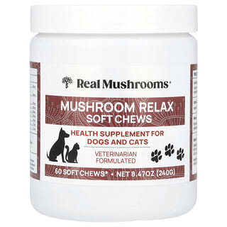 Real Mushrooms, 宠物专用蘑菇放松咀嚼片，60 片，240 克