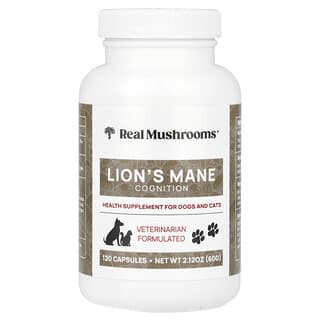 Real Mushrooms, Lion's Mane, For Dogs and Cats, 120 Capsules, 2.12 oz (60 g)