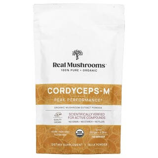 Real Mushrooms, Cordyceps-M, Extrato de Cogumelo Orgânico em Pó, 150 g (5,29 oz)