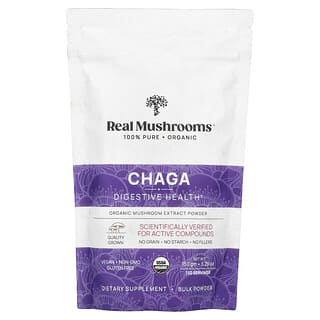 Real Mushrooms, Chaga, Extracto de hongos orgánicos en polvo, 150 g (5,29 oz)