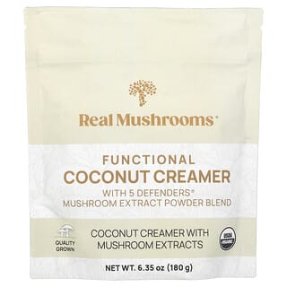 Real Mushrooms, Functional Coconut Creamer, funktioneller Kokosnuss-Kaffeeweißer, 180 g (6,35 oz.)