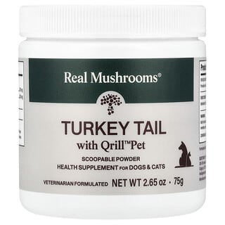 Real Mushrooms, Turkey Tail with Qrill™ Pet, For Dogs & Cats, 2.65 oz (75 g)