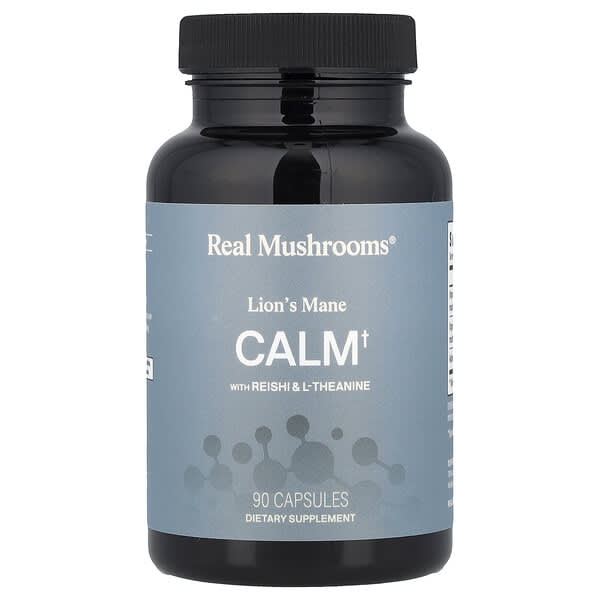 Real Mushrooms, Calm, Lion's Mane with Reishi & L-Theanine, 90 Capsules — product photo 1