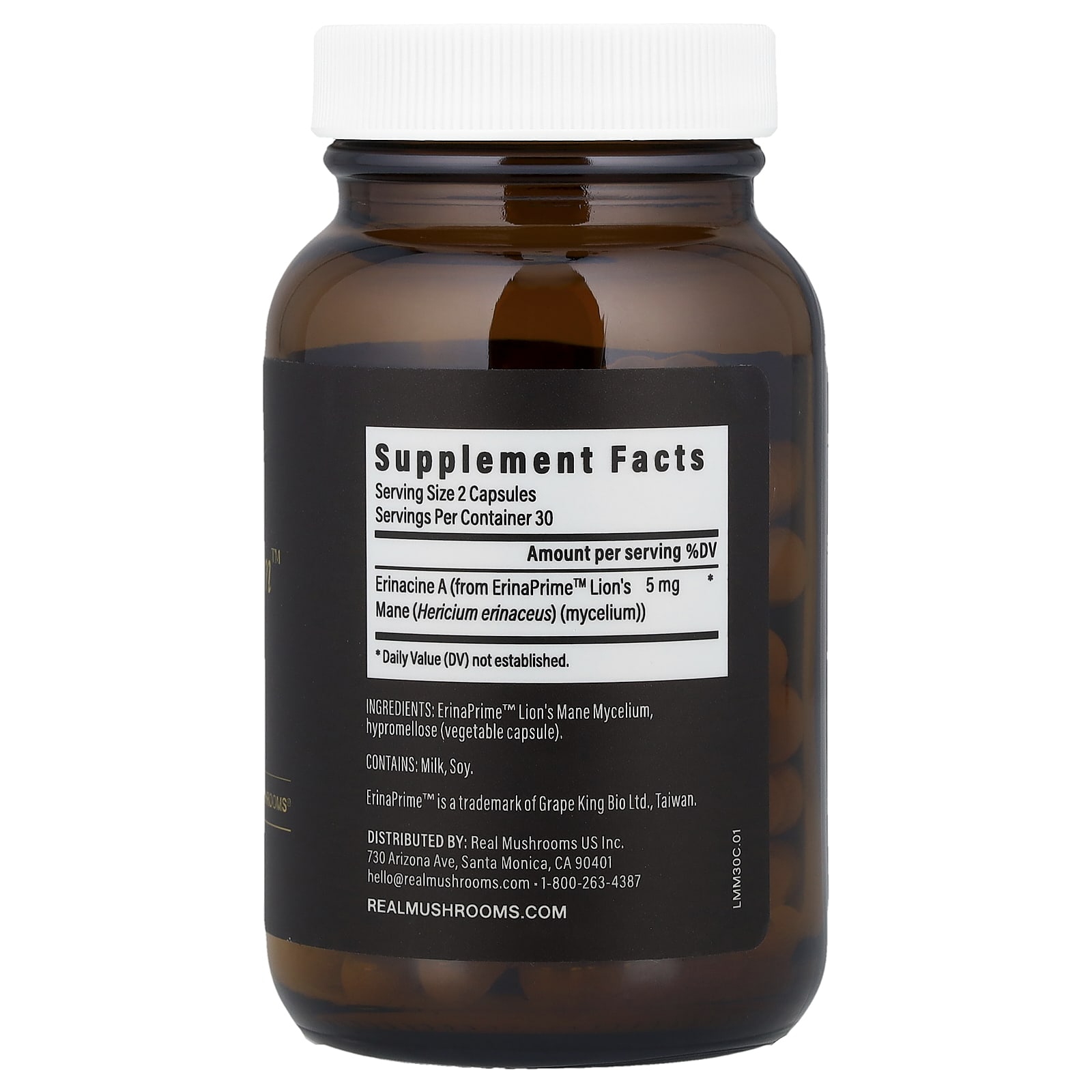 Photo of the Real Mushrooms Real Mycelium™ label