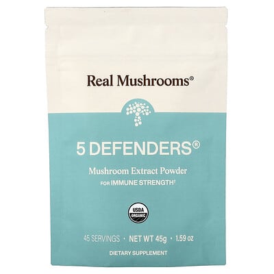 Real Mushrooms, 5 Defense Factors, Organic Mushroom Extract Powder, 1.59 oz (45 g)