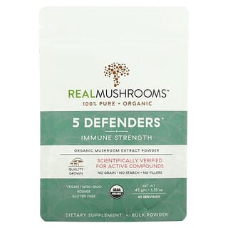 Real Mushrooms, Orgânico, 5 Defensores, Força Imunológica, 45 g (1,59 oz)