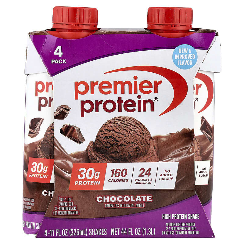 ハイ プロテインシェイク、チョコレート、4本、各325ml（11液量オンス）