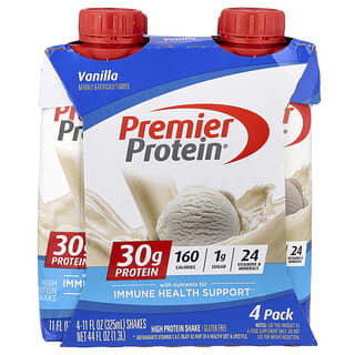 Premier Protein, Batido de alto valor proteico, Vainilla, 4 batidos, 325 ml (11 oz. líq.) cada uno
