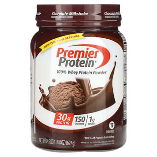 Premier Protein, 100% 유청 단백질 분말, 초콜릿 밀크셰이크 맛, 697g(1lb/8oz)