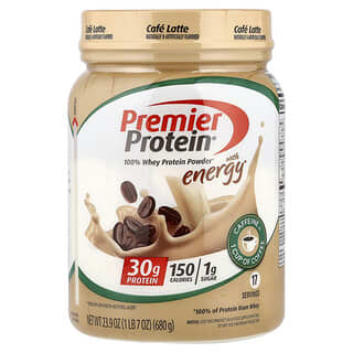 Premier Protein, 100% Molkenproteinpulver mit Energie, Cafe Latte, 680 g (23,9 oz.)