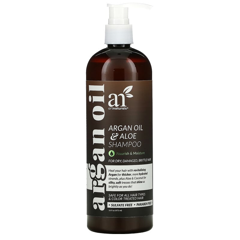 Argan & Aloe Shampoo, For Dry, Damaged, Brittle Hair, 16 fl oz (473 ml)