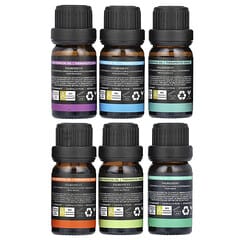 トップ6エッセンシャルオイルセット、6本セット、各10ml（0.33液量オンス）