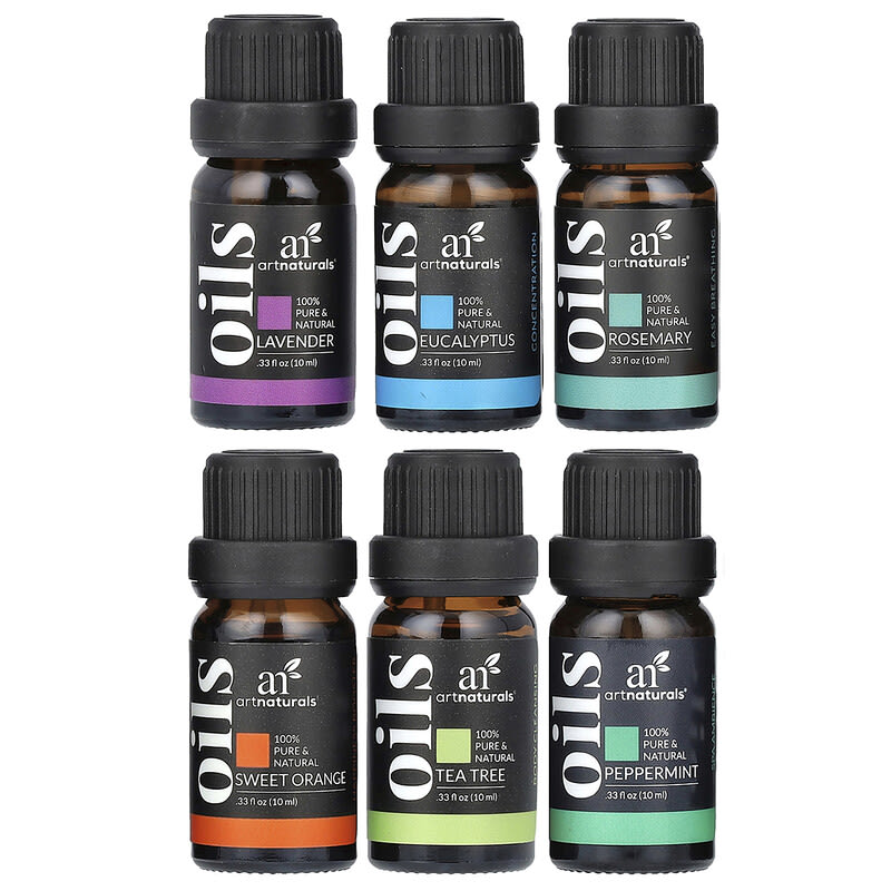 トップ6エッセンシャルオイルセット、6本セット、各10ml（0.33液