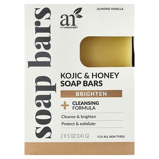 artnaturals, Kojic & Honey Soap Bars, For All Skin Types, Almond Vanilla, 2 Bars, 5 oz (141 g) Each