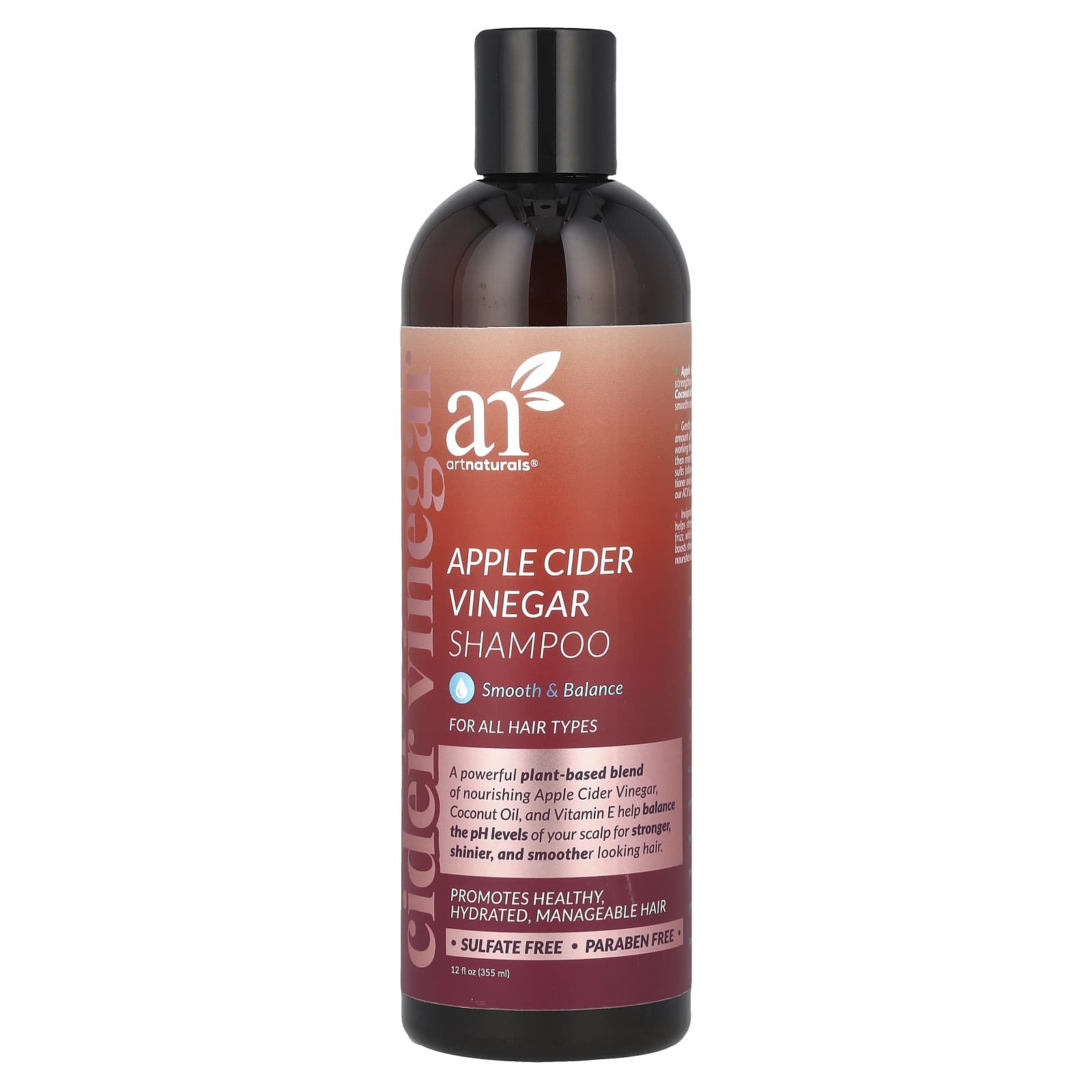 Apple Cider Vinegar Shampoo, For All Hair Types, 12 fl oz (355 ml)