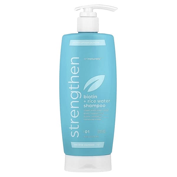 artnaturals, 비오틴 + 쌀뜨물 강화 샴푸, 남성 및 여성용, 01단계, 473ml(16fl oz)