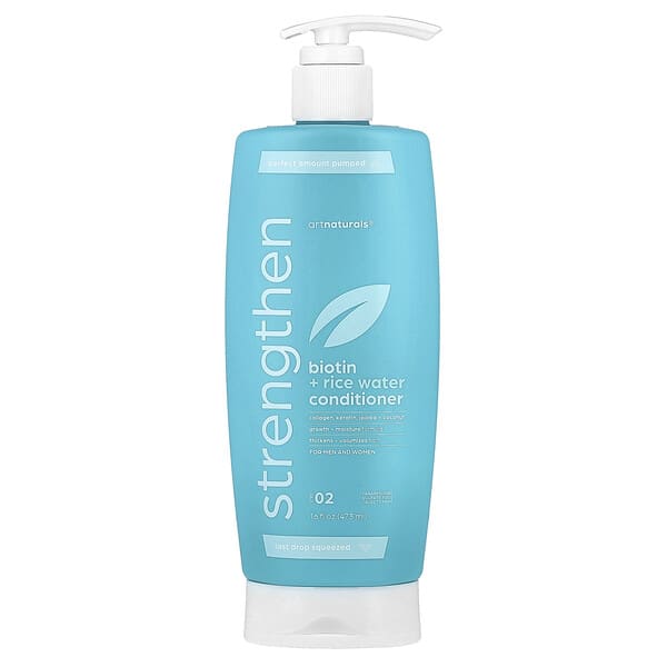 artnaturals, 비오틴 + 쌀 수분 강화 컨디셔너, 남성 및 여성용, 02단계, 473ml(16fl oz)