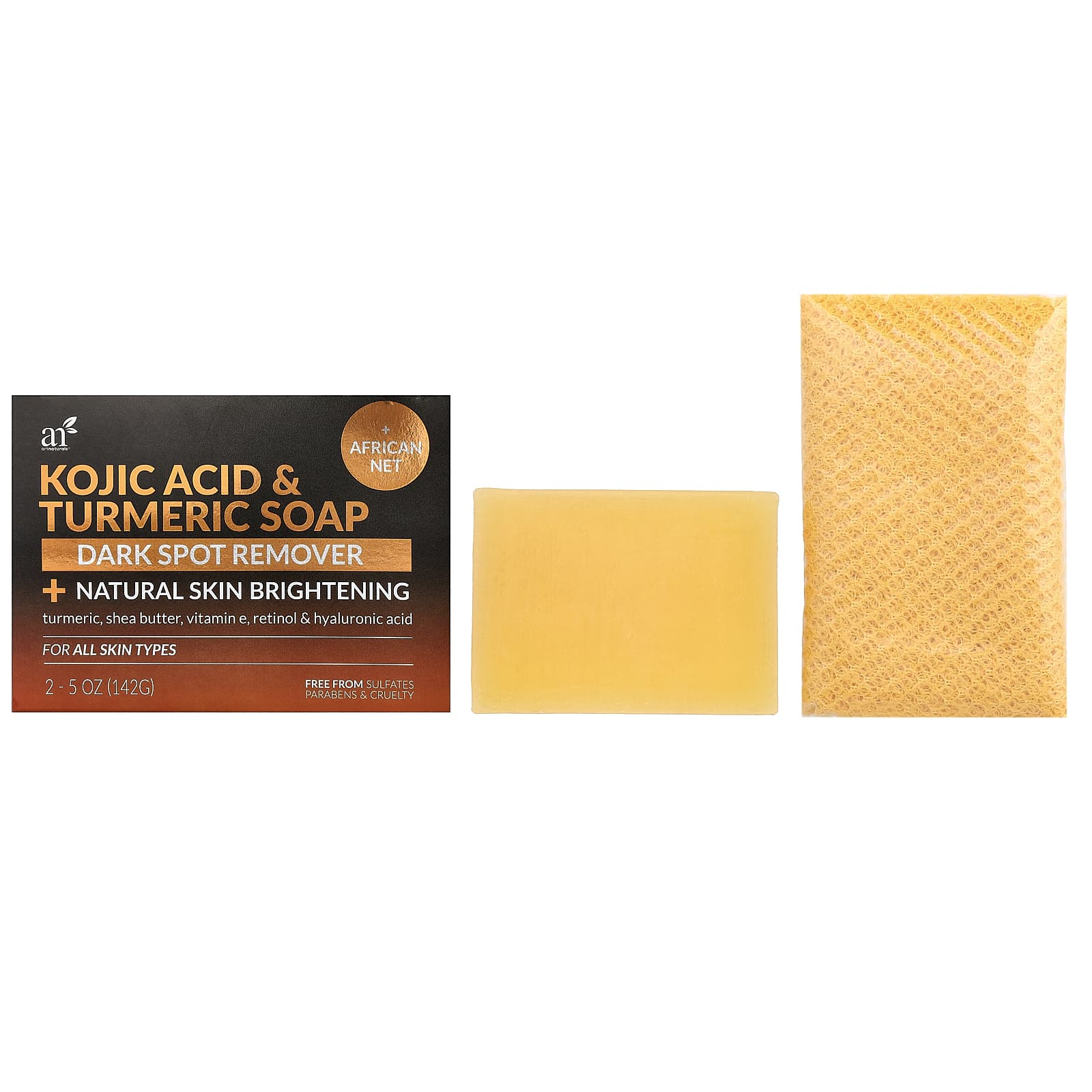 glutathione and kojic acid soap review Kojic Acid & Turmeric Bar Soap + African Net, For All Skin Types , 2 Bars,  5 oz (142 g) Each