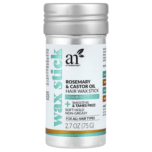 artnaturals, 로즈메리 & 캐스터오일 헤어 왁스 스틱, 모든 모발용, 75g(2.7oz)