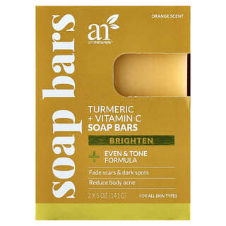 artnaturals, Saponetta con curcuma e vitamina C, per tutti i tipi di pelle, arancione, 2 barrette, 141 g ciascuna