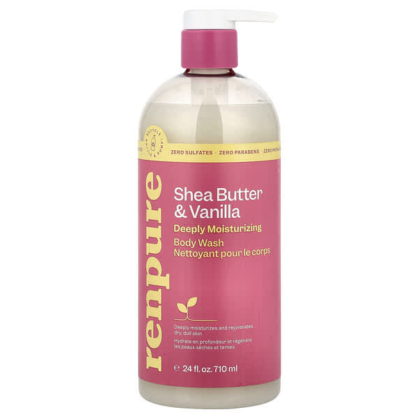 Renpure, 시어버터 & 바닐라, 깊은 보습 바디 워시, 710ml(24fl oz)