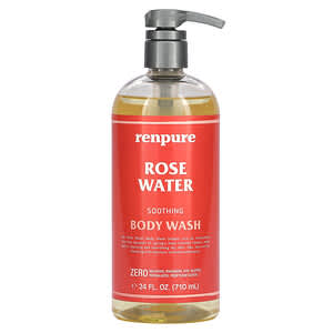 Renpure, جل استحمام ملطف بماء الورد، 24 أونصة سائلة (710 مل)