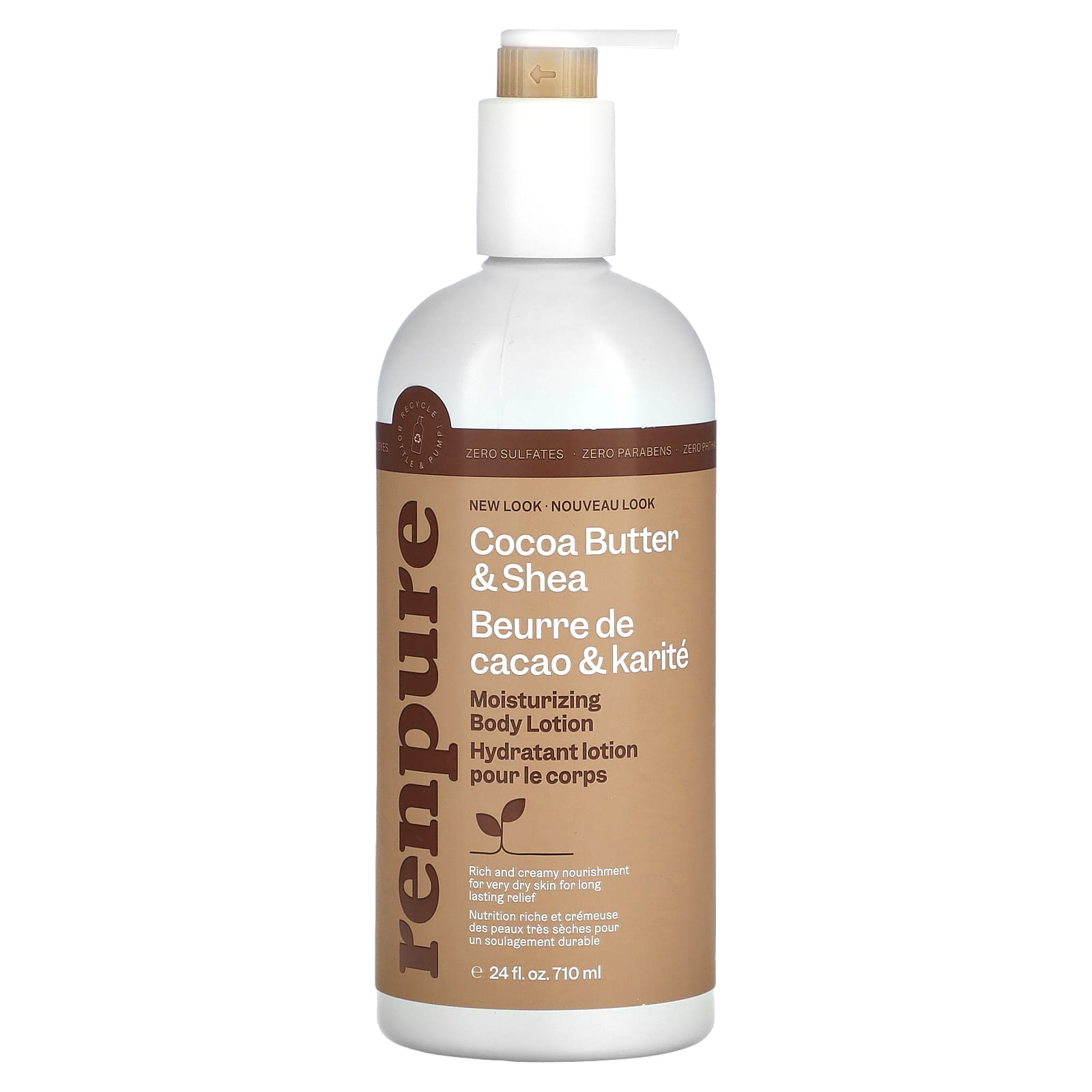 Renpure, Moisturizing Body Lotion, Cocoa Butter & Shea , 24 fl oz (710 ml)
