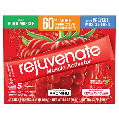 Rejuvenate, Rejuvenate Muscle Activator™, Drink Mix, Rich Raspberry Flavor, 30 Sticks, 0.19 oz (5.5 g) Each
