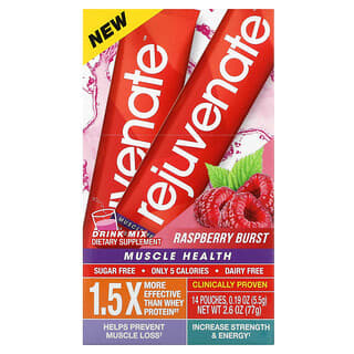 Rejuvenate, Muscle Health Drink Mix, Raspberry Burst, 14 Pouches, 0.19 oz (5.5 g) Each